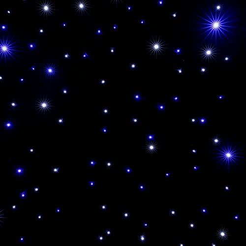 LED Stage Star Backdrop 13x13 FT Velvet Curtain with DMX512 Remote Controller, 50W Foldable Starry Sky Cloth for Wedding Party Club Show Photography Decoration, Blue & White - color: Blue & White, size: 13x13ft