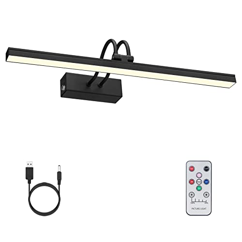 Wireless Wall Picture Light Rechargeable, 16", Black - color: Painted Black, size: 16 inches