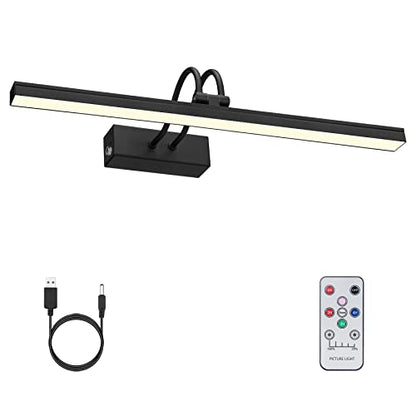 Wireless Wall Picture Light Rechargeable, 16", Black - color: Painted Black, size: 16 inches