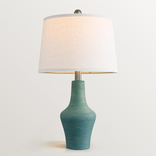 23" Farmhouse Ceramic Table Lamp Modern Bedside Lamps Matte Teal - color: 23.25" Single - Matte Teal