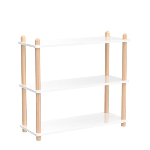 IOTXY 3-Tier Wooden Shelf Bookcase, Freestanding Open Bookshelf, White - color: White, size: 3-Tier