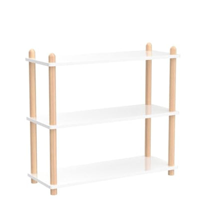 IOTXY 3-Tier Wooden Shelf Bookcase, Freestanding Open Bookshelf, White - color: White, size: 3-Tier