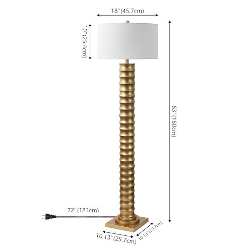JONATHAN Y Serena Floor Lamp Art Deco Metal 63", Gold Painting