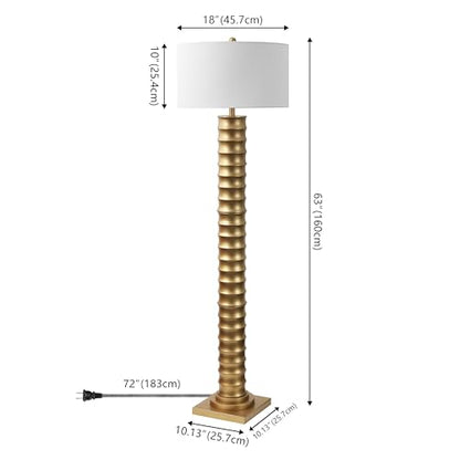 JONATHAN Y Serena Floor Lamp Art Deco Metal 63", Gold Painting