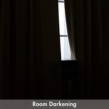 MIULEE Camel Beige Blackout Velvet Curtains Drapes 63 Inch Long 52"x63" - color: Camel Beige, size: 52"W x 63"L (Pack of 2)