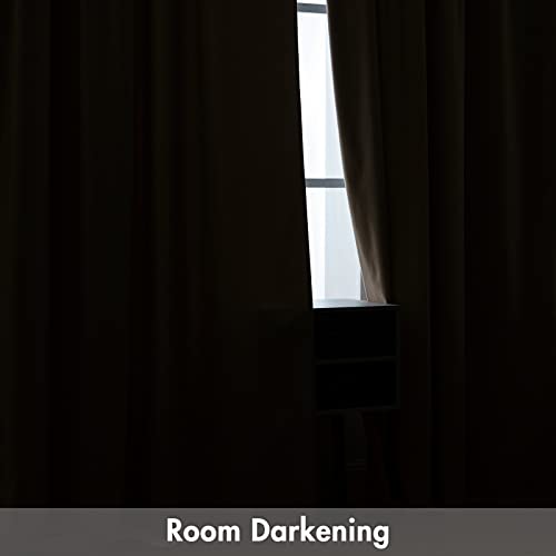 MIULEE Camel Beige Blackout Velvet Curtains Drapes 72 Inch Long 52"x72" - color: Camel Beige, size: 52"W x 72"L (Pack of 2)