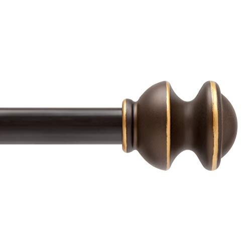 Kenney Kendall Knob Window Curtain Rod, Adjustable Curtain Rod for Windows 30 to 86 Inches, Extendable Curtain Rod Set, Oil Rubbed Bronze Curtain Rod - color: Oil Rubbed Bronze, size: 30-86"