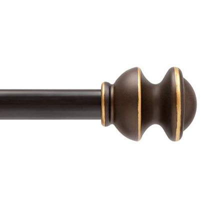 Kenney Kendall Knob Window Curtain Rod, Adjustable Curtain Rod for Windows 30 to 86 Inches, Extendable Curtain Rod Set, Oil Rubbed Bronze Curtain Rod - color: Oil Rubbed Bronze, size: 30-86"