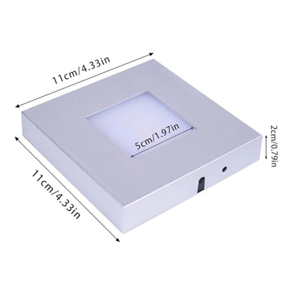 4.33 inch LED Multimodal Multicolor Light Stand Base - Silver Square Display Base for 3D Crystal Glass Art - USB/Battery Powered Crystal Stand - color: D-multi-mode Silver Base