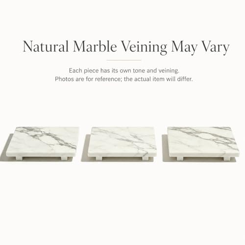 White Marble Pedestal Stand for Vanity & Bathroom - color: White Marble-9.84 in