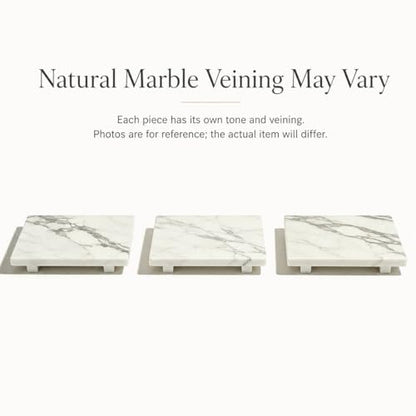 White Marble Pedestal Stand for Vanity & Bathroom - color: White Marble-9.84 in