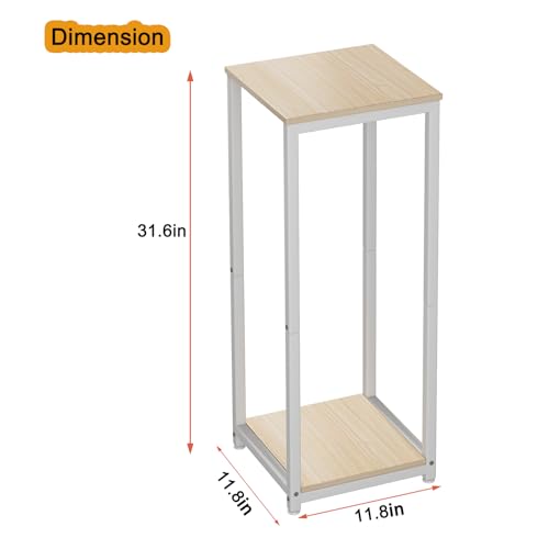 2 Tier Plant Stand Indoor Corner Tall Square Shape Plant Shelf