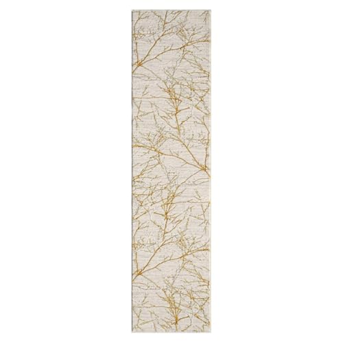 LUXE WEAVERS Modern Abstract Non-Shedding Area Rug Gold 2x8 - color: Gold, size: 2' x 8' (Rectangular)
