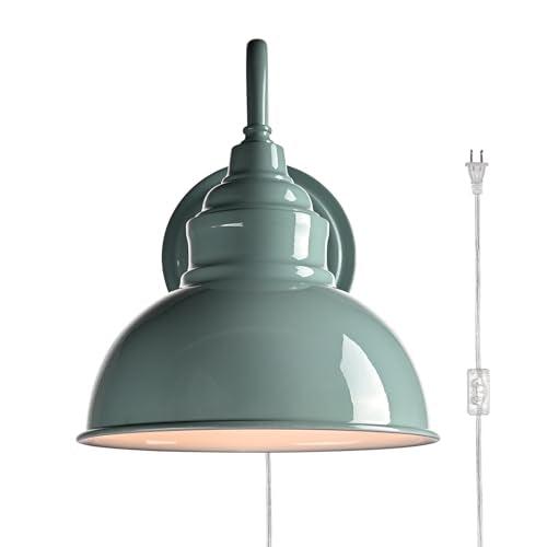 Mini Gooseneck Wall Sconce, 2-Way Mount with Switch, Macaron Green - color: Sea Blue