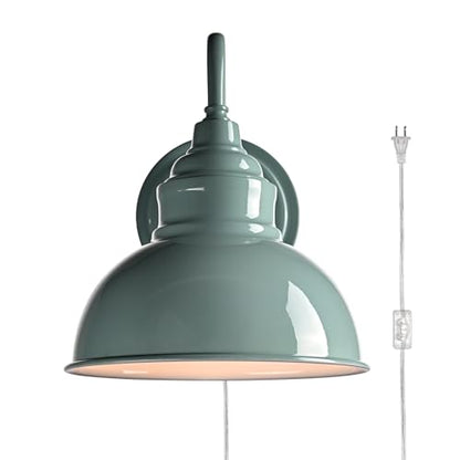 Mini Gooseneck Wall Sconce, 2-Way Mount with Switch, Macaron Green - color: Sea Blue