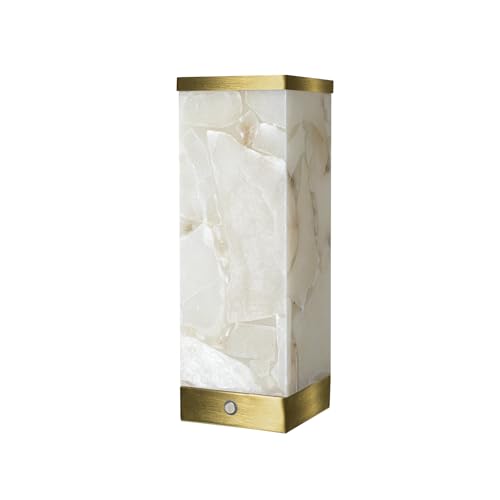 Scenekoy Modern Alabaster 충전식 무선 테이블 램프 거실용 - color: 오프 화이트