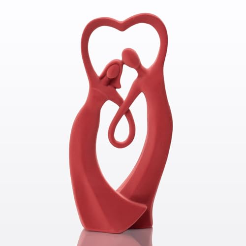 Couple Statue with Soft Flocked Finish, Red - color: Couple01-red