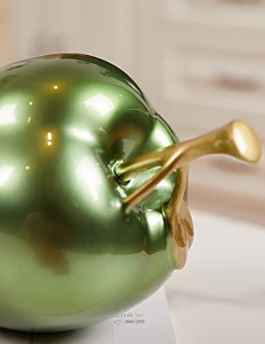 Apple Statue Fruit Sculpture Modern Decor Home Gift 7.0 Inch - color: Green
