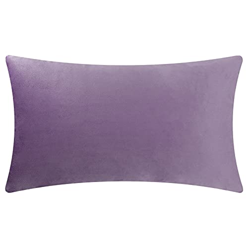 KINGROSE Hand Crafted Stereo Flower Throw Pillow Cover Rectangular Cushion Cover Soft Pillow Case for Sofa Couch Chair Bed Living Room Office 12 x 20 Inches Velvet Purple - color: Purple - Velvet