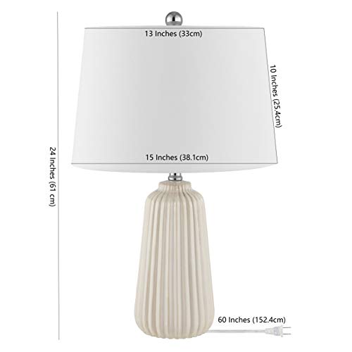 SAFAVIEH Lighting Sawyer Table Lamp, 24″ Ceramic Ivory TBL4344A - color: Ivory