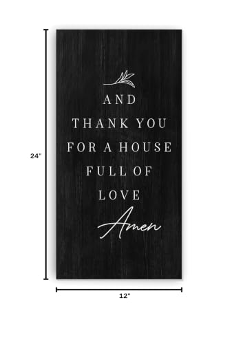 And Thank You For A House Full Of Love Black Wood Rustic Style - 12x24 - color: Black, size: 24"L x 12"W