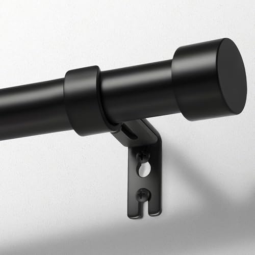 Zeerobee Curtain Rods for Windows 32 to 240 Inch, Black Curtain Rod - color: Black, size: 32"-240"