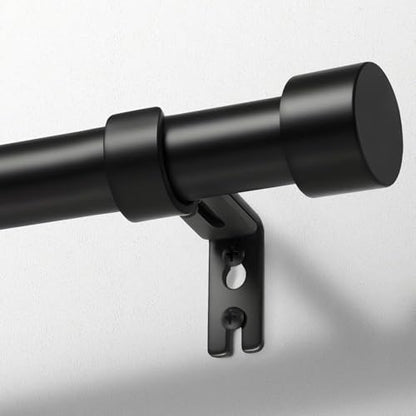 Zeerobee Curtain Rods for Windows 32 to 72 Inch, Black Curtain Rod - color: Black, size: 32"-72"