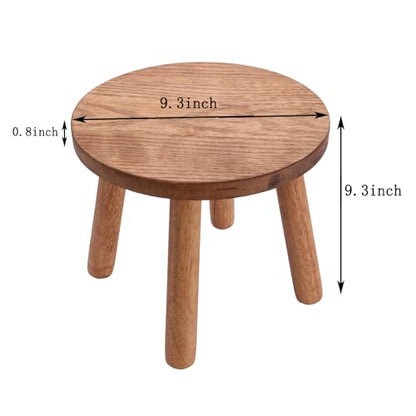 Solid Wooden Stool,Plant Stand,Step Stool,Light Walnut,9.3" H - color: Light Walnut, size: 9.3inch