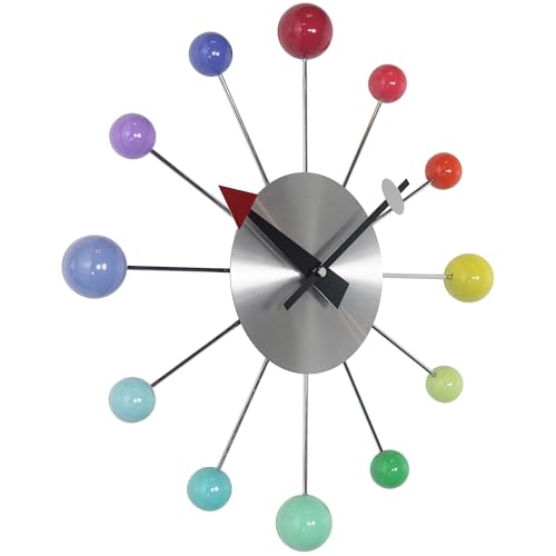 Infinity Instruments LTD. Orb Spoke Starburst Wall Clock, Rainbow, 15" - color: Rainbow