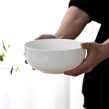 40 oz Off White Ceramic Soup Bowls, Ramen Bowls, Pho Bowls Set of 4, 7 Inch - size: 40 oz