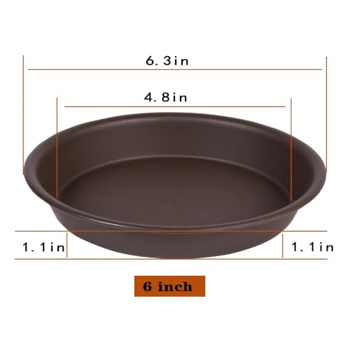 6 Pack Plant Saucer Drainage Tray, Plastic Plant Water Tray, 6 inch Flower Saucers for Indoors, Plant Dishes for Pots Base (6 inch, Dark Brown) - color: Dark Brown, size: 6"