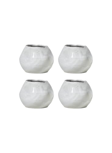 Serene Spaces Living Glazed Ceramic Fishbowl Vase, Set of 4- Centerpiece for Vintage Weddings, Events, Measures 4" Tall and 5" Diameter - color: 5" Fishbowl Vase, 4 Pcs