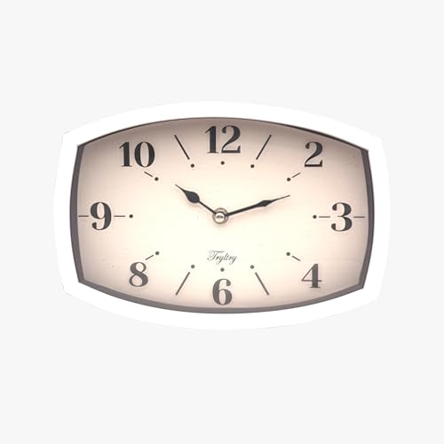 Small Wall Clock Silent Retro Rectangular Clock White Rectangle - color: White