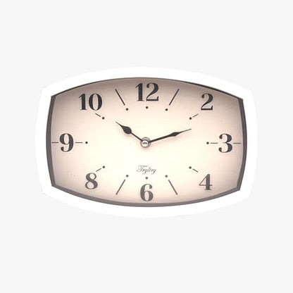 Small Wall Clock Silent Retro Rectangular Clock White Rectangle - color: White