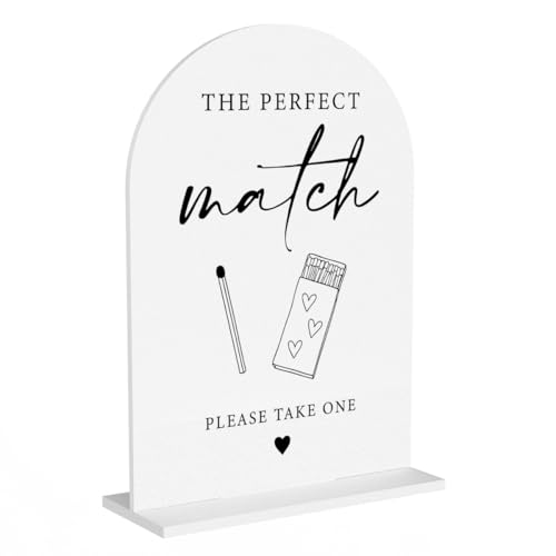 The Perfect Match Sign for Wedding Engagement Bridal Shower Party Acrylic Sign for Table Desk - color: the perfect match