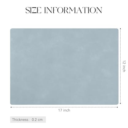 MOSAYT Vinyl Faux Leather Placemats, Set of 6, Light Grayish Blue - color: Light Grayish Blue