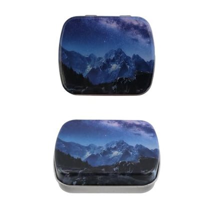 4pcs Starry Sky Empty Hinged Tin Box Metal Tins Storage Box - color: Starry Sky