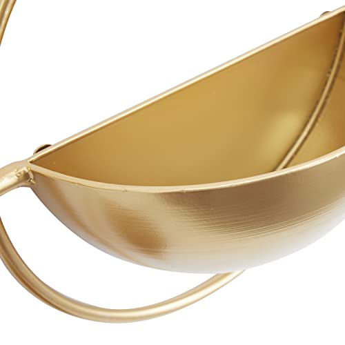 Deco 79 Metal Geometric Indoor Outdoor Wall Planter Indoor Outdoor Hanging Planter, Set of 3 Plant Hanger 15", 13", 10"H, Gold