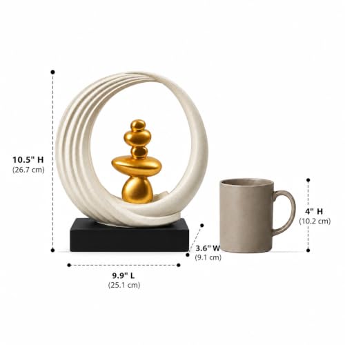 Gold Sculptures Decor for Modern Home Shelves Fireplace Mantel - color: Gold and White