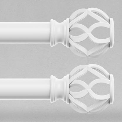 2 Pack White Curtain Rod 36-60, 1 Inch Curtain Rods for Windows - color: White, size: 36"-60" (2 Pack)