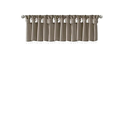 Madison Park Faux Silk Valances for Windows with Beads, 50x26 Pewter - color: Pewter, size: 50"W x 26"L (Pack of 1), style: Valance