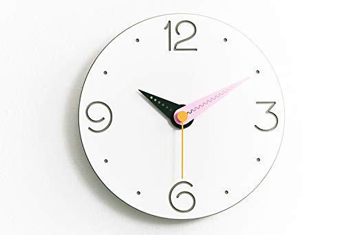 Stephanie Imports Modern Minimalist Pink & Black Wall Clock - color: Pink & Black