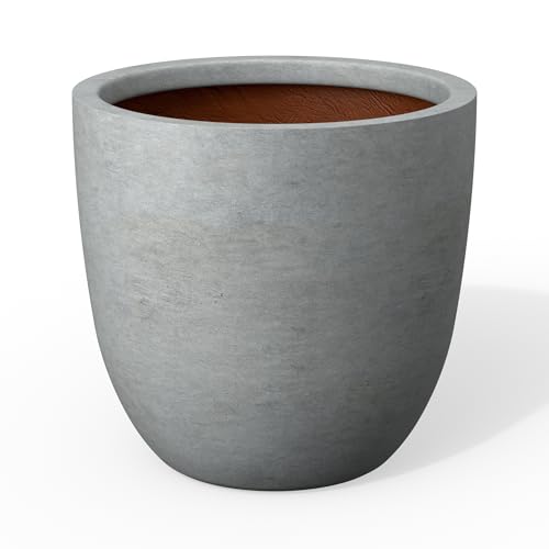 Kante Modern Home Minimalist 14" Dia Pale Gray Concrete Bowl Planter - color: Concrete Gray, size: 14-Inch Dia