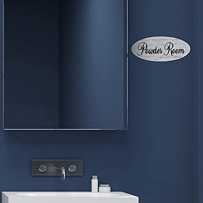 Queekay Powder Room Sign, Wooden Powder Room Decor Hanging Sign - style: Powder Room
