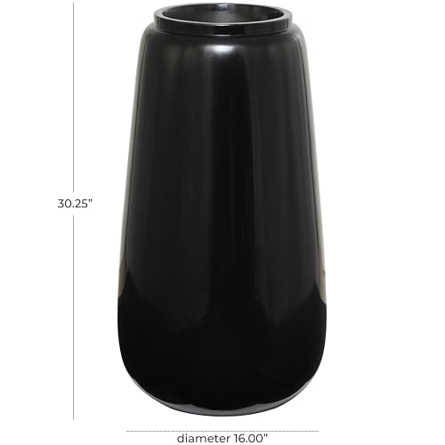 Deco 79 Resin Decorative Vase Centerpiece Vase, Flower Vase for Home Decoration 16" x 16" x 30", Black