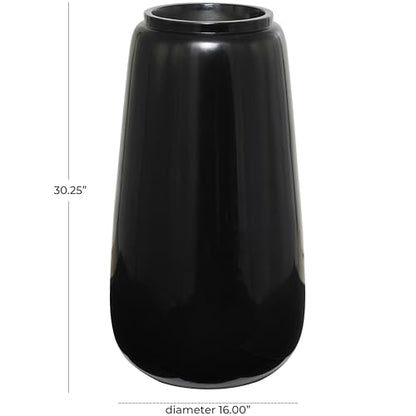 Deco 79 Resin Decorative Vase Centerpiece Vase, Flower Vase for Home Decoration 16" x 16" x 30", Black
