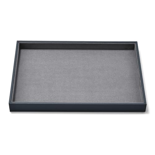 Grey Microfiber Flat Jewelry Catchall Display Organizer Tray - size: 1 Grid