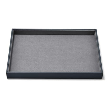 Grey Microfiber Flat Jewelry Catchall Display Organizer Tray - size: 1 Grid