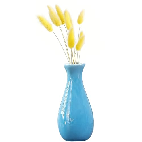 Small Ceramic Bud Vase Flower Vase Decorative Floral Holder (Blue) - color: Blue
