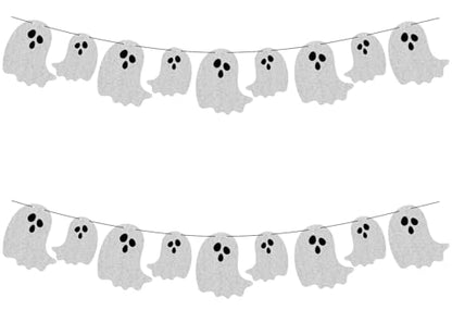 2pcs Pre-Strung Halloween Ghost Banners